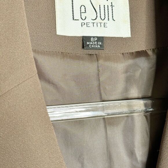 Le‎ Suit Size 8P Skirt Suit 8 Petite Blazer Jacket Embroidered Career Women's - Picture 4 of 10